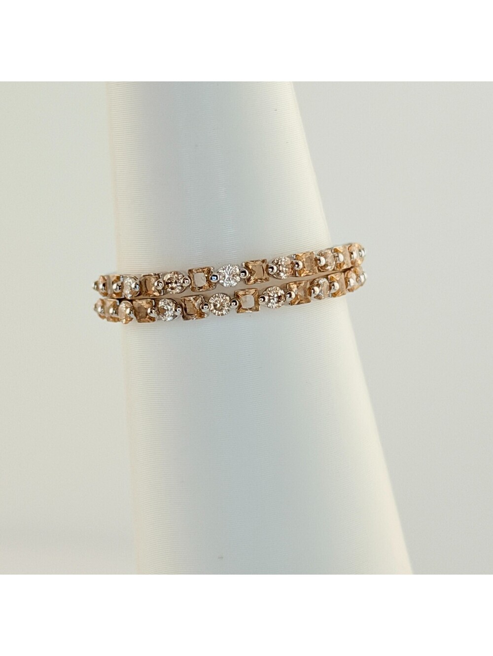 Bomb Party Sz 11 "Spotted The Sparkle" Smokey Topaz & Citrine on Rhodium RBP8511